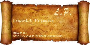 Lepedat Primusz névjegykártya